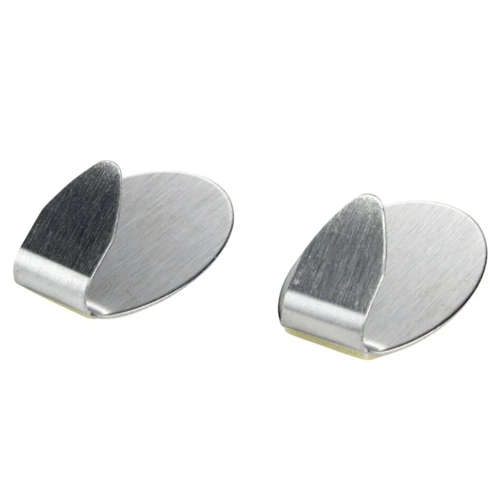 Crochet adhésif acier x2 Ø2,5cm gris