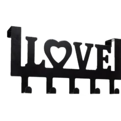 Crochet de porte LOVE en métal blanc ou noir 36,5x16,5cm - 2 modèles