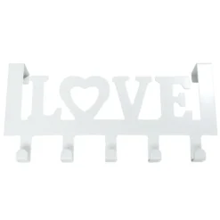 Crochet de porte LOVE en métal blanc ou noir 36,5x16,5cm - 2 modèles