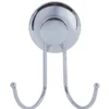 Crochet double à ventouse inox gris