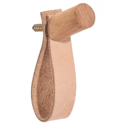 Crochet en bois et cuir