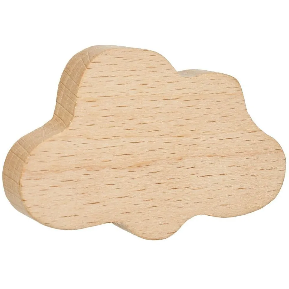Crochet en bois forme lune, étoile ou nuage