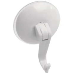 Crochet ventouse x4 blanc plastique
