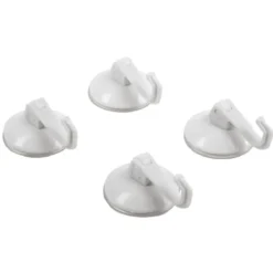 Crochet ventouse x4 blanc plastique