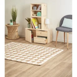 Cube de rangement 1 porte pin naturel