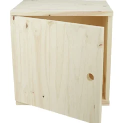 Cube de rangement 1 porte pin naturel
