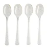 Cuillère plastique réutilisable x4 doré pailleté L17cm