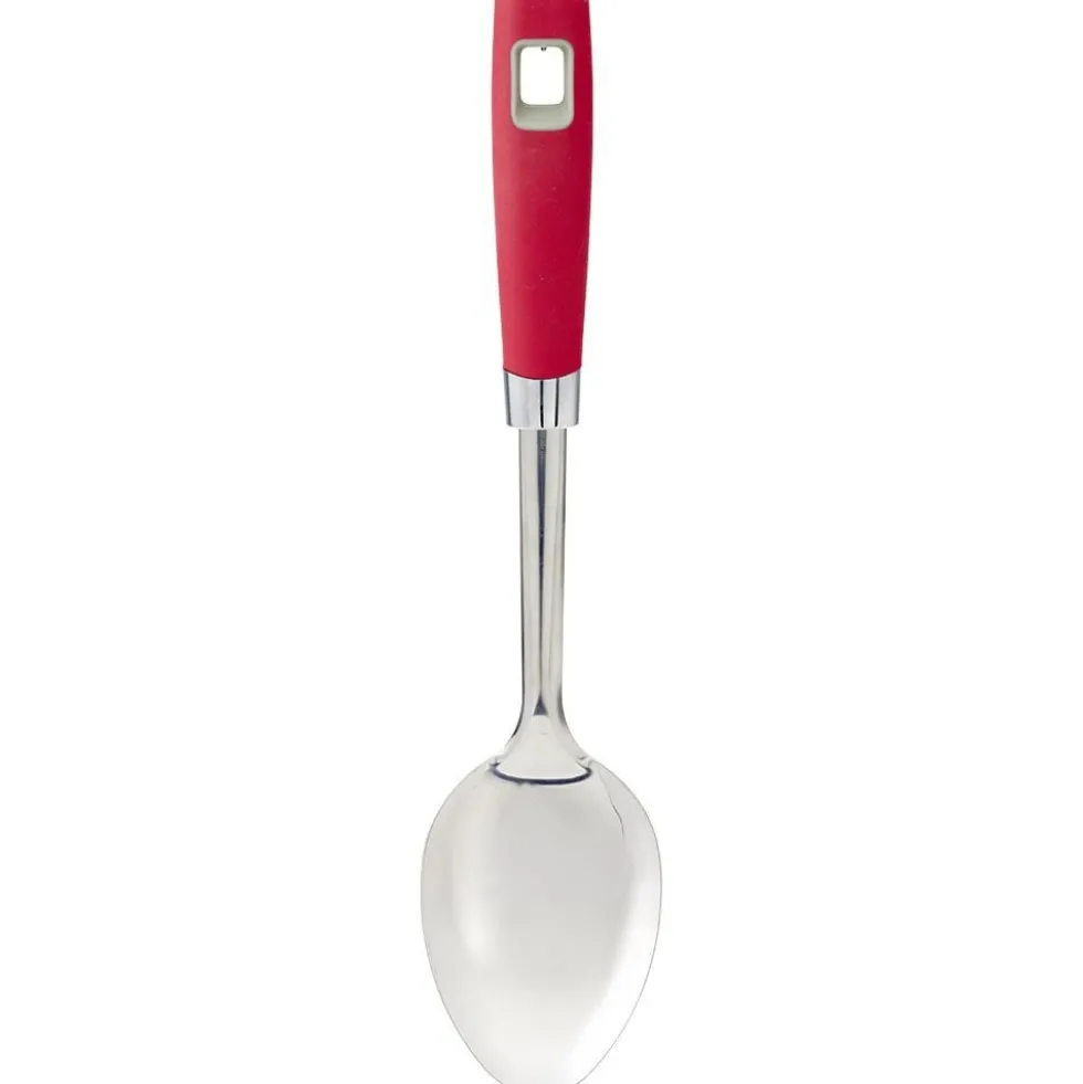 Cuillère à servir inox manche en polypropylène rouge