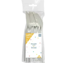 Cuillère à soupe plastique blanc x12