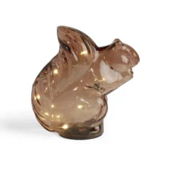 Écureuil décoratif en verre brun avec LED 8,3x14xH15,6cm