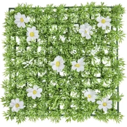 Dalle de gazon artificiel fleurs blanches