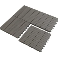 Dalle de jardin clipsable noir x4