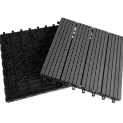 Dalle de jardin clipsable noir x4