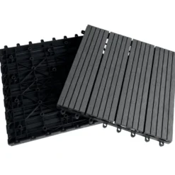 Dalle de jardin clipsable noir x4