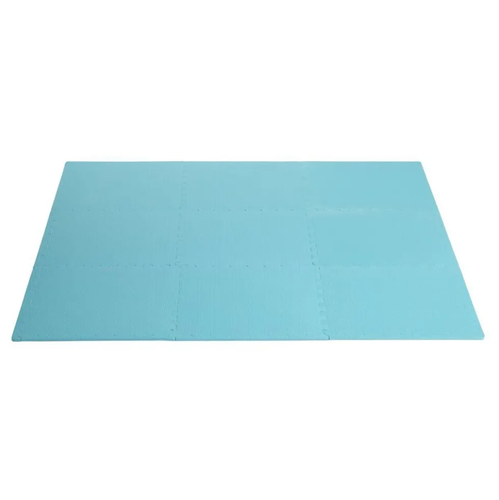 Dalle de protection piscine et spa mousse bleu turquoise 50x50cm x9