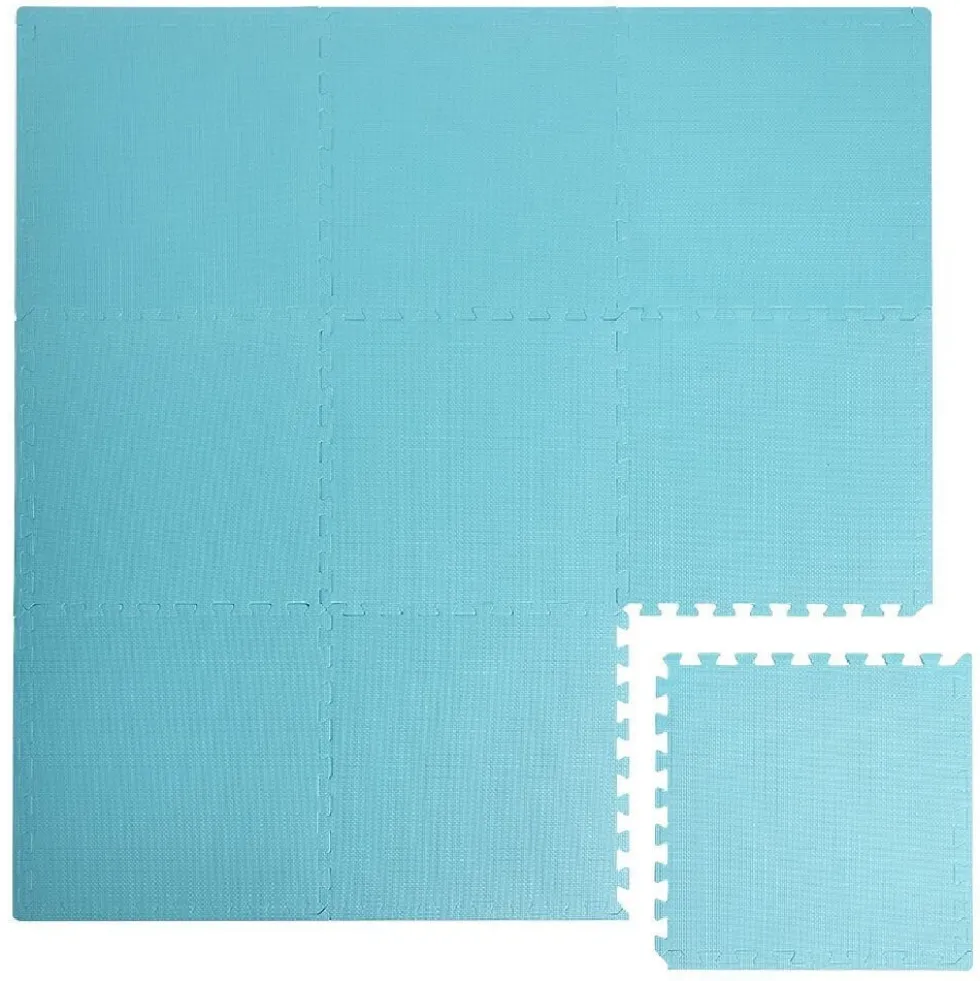 Dalle de protection piscine et spa mousse bleu turquoise 50x50cm x9