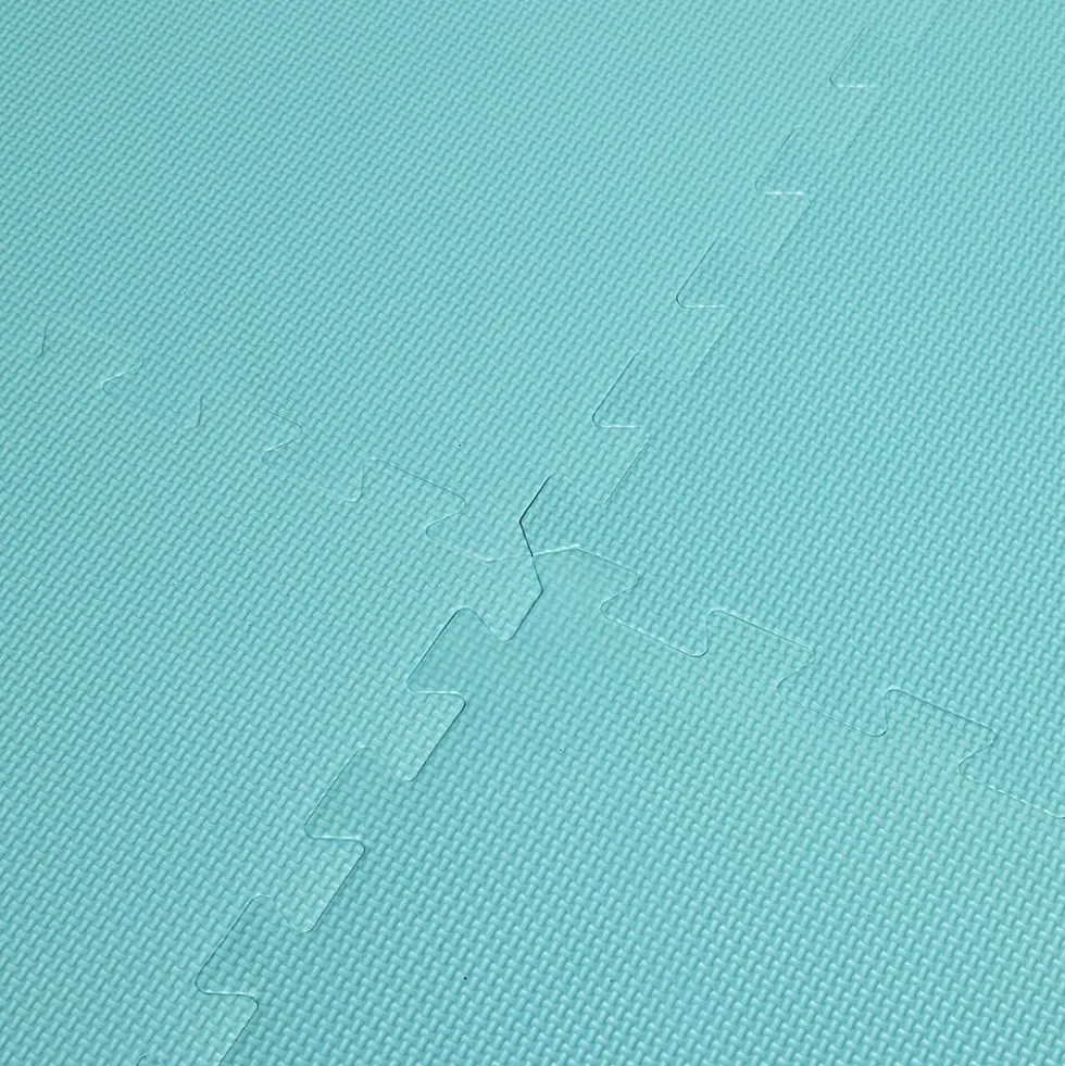 Dalle de protection piscine et spa mousse bleu turquoise 50x50cm x9