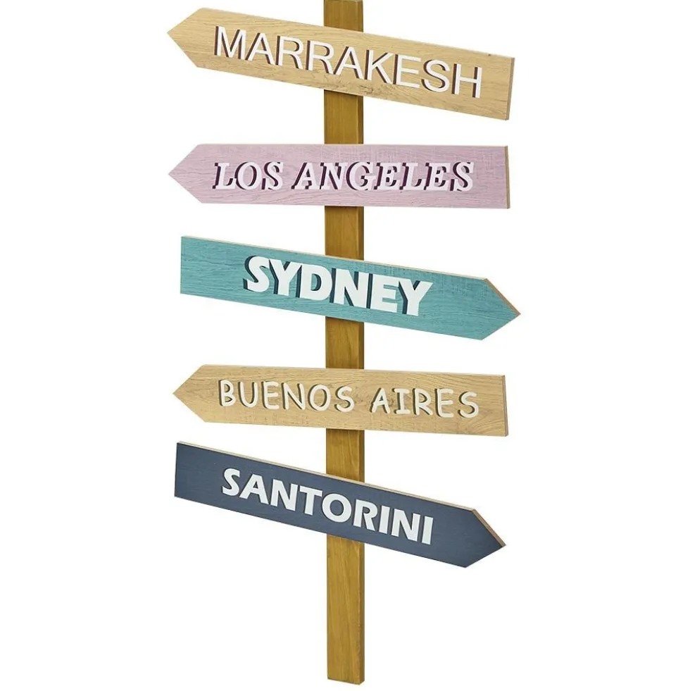 Déco murale panneaux de destinations L40xH70 cm