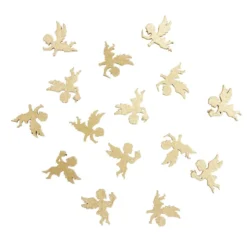 Décoration de table en bois forme ange doré 15 pièces