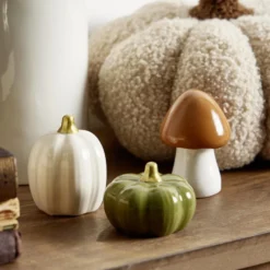Décoration de table à poser x6 thème automne en céramique Ø4,5xH7cm