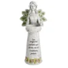 Décoration funéraire ange LED avec inscription polyrésine gris H40cm