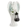Décoration funéraire ange polyrésine avec lanterne LED 15,5x9xH31cm