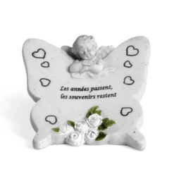 Décoration funéraire ange sur papillon "Les années passent, les souvenirs restent"
