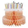 Décoration gâteau anniversaire papier de soie nid d'abeille 27x30cm