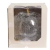 Décoration LED en verre pomme effet craquelé transparent Ø7xH8cm