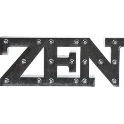 Décoration lumineuse LED mot ZEN effet zinc gris