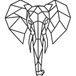 Décoration murale forme tête d'animal métal noir