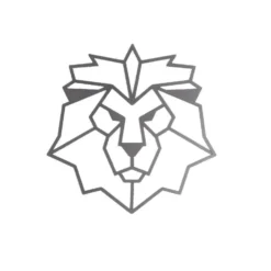 Décoration murale lion métal noir 30xH30cm