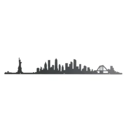 Décoration murale New York métal noir 55cm