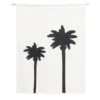 Décoration murale toile motif palmier coton beige et noir