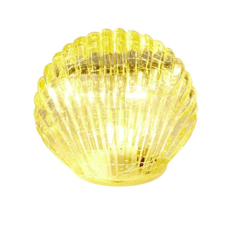Décoration à poser coquillage LED en verre 7x4,5xH6,5cm (3 modèles)