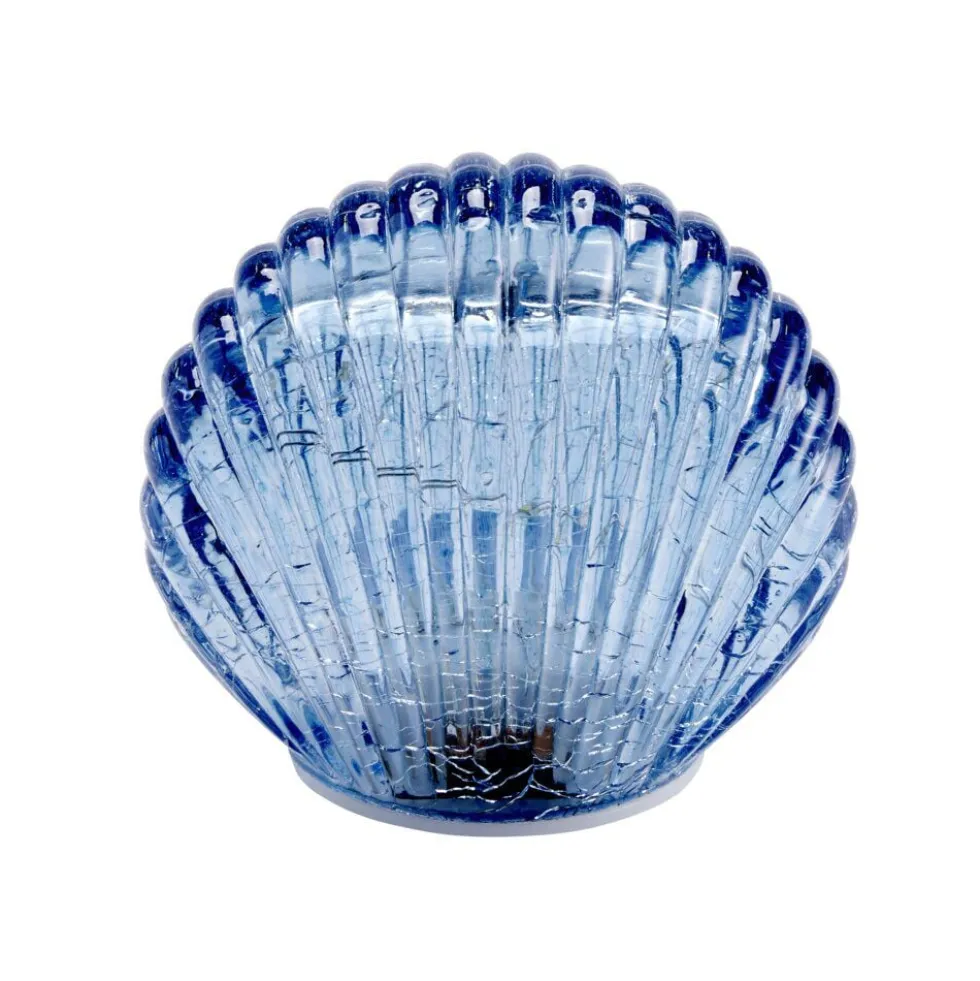 Décoration à poser coquillage LED en verre 7x4,5xH6,5cm (3 modèles)