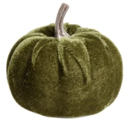 Décoration à poser forme citrouille velours 4 pièces Ø7,5xH6,5cm