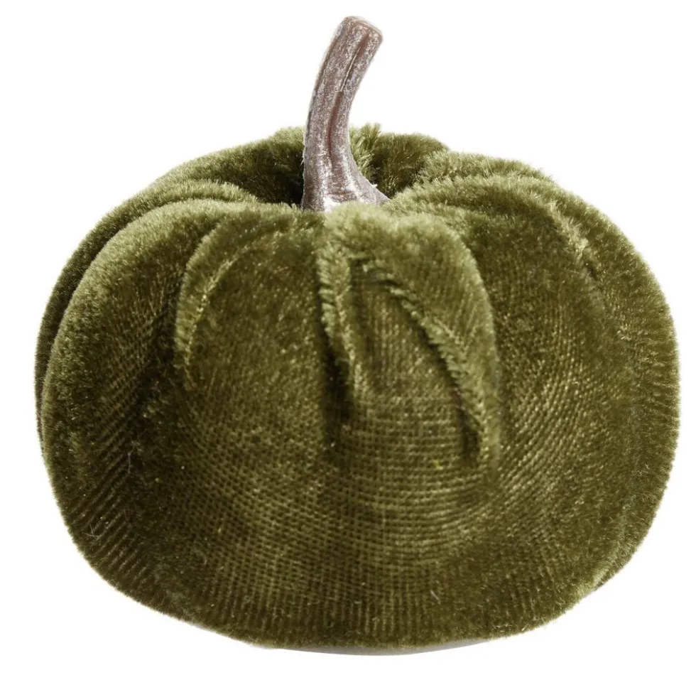 Décoration à poser forme citrouille velours 4 pièces Ø7,5xH6,5cm