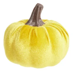 Décoration à poser forme citrouille velours 4 pièces Ø7,5xH6,5cm