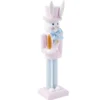 Décoration à poser lapin casse noisette pastel H25cm (2 modèles bleu ou rose)
