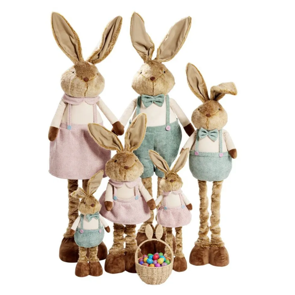 Décoration à poser lapin rétactable jambes extensibles H150cm (2 modèles)