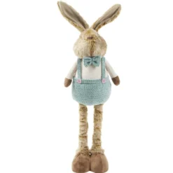 Décoration à poser lapin rétactable jambes extensibles H75cm (2 modèles)