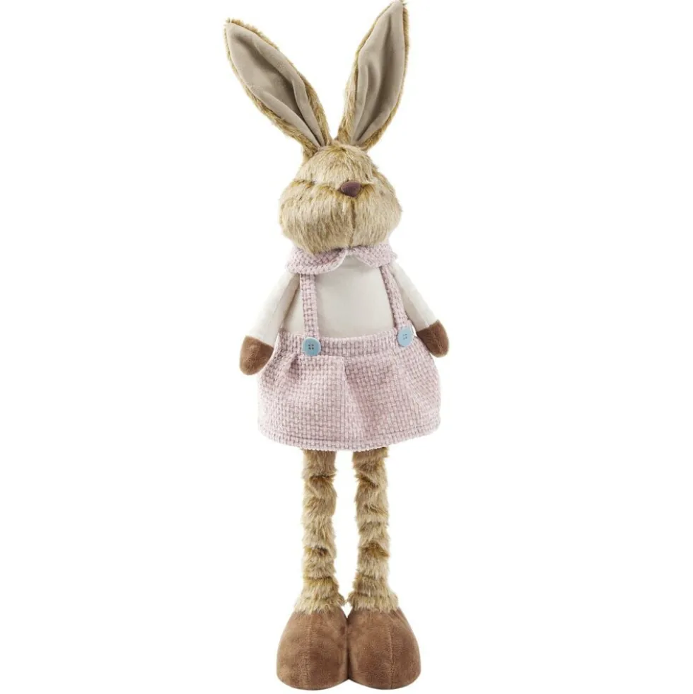 Décoration à poser lapin rétactable jambes extensibles H75cm (2 modèles)