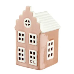 Décoration à poser maisonnette en dolomite 6x6xH11,5cm (2 modèles)