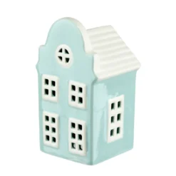 Décoration à poser maisonnette en dolomite 6x6xH11,5cm (2 modèles)