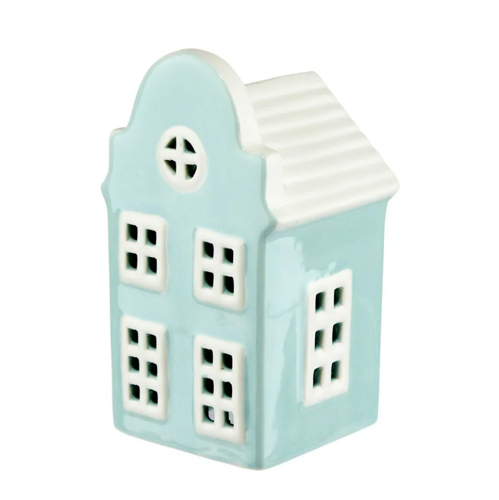 Décoration à poser maisonnette en dolomite 6x6xH11,5cm (2 modèles)