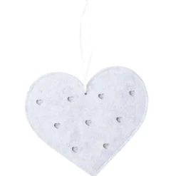 Décoration à suspendre forme coeur feutrine 17xH20cm (3 modèles)