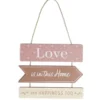 Décoration à suspendre panneaux en bois Home and Happiness H53,5cm