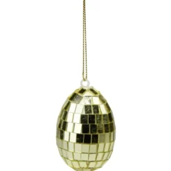 Décoration à suspendre x6 oeuf à facettes colorées Ø4xH6cm