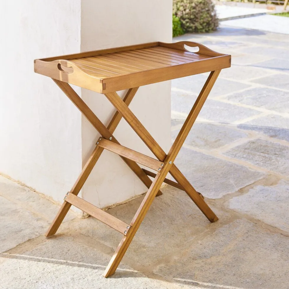 Desserte jardin Bali pliable marron 60x45xH75cm